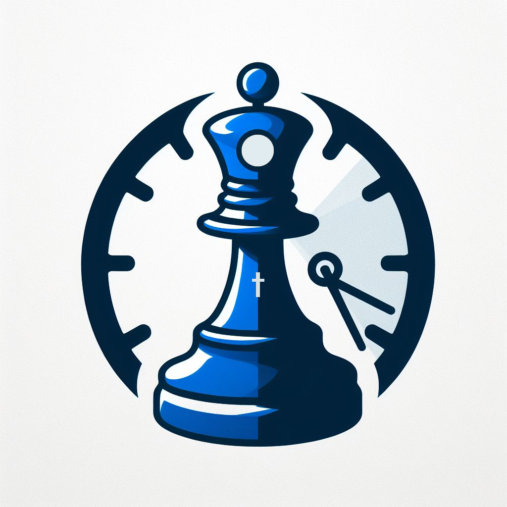 Original blue pawn and clock logo for The Prophecy